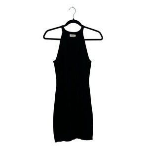 Sleek Black Halter Mini Dress